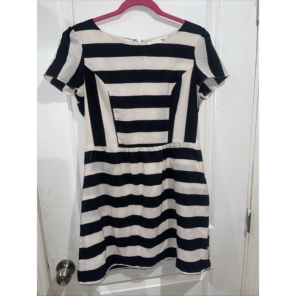 Elle Women’s Dress MIDI Black White Size M